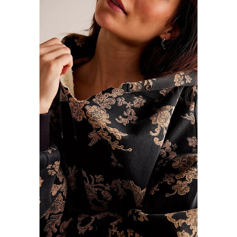Free People We The Free It's A Vibe Print Hoodie Top Oversized Slouchy XS 288045 - Picture 3 of 9